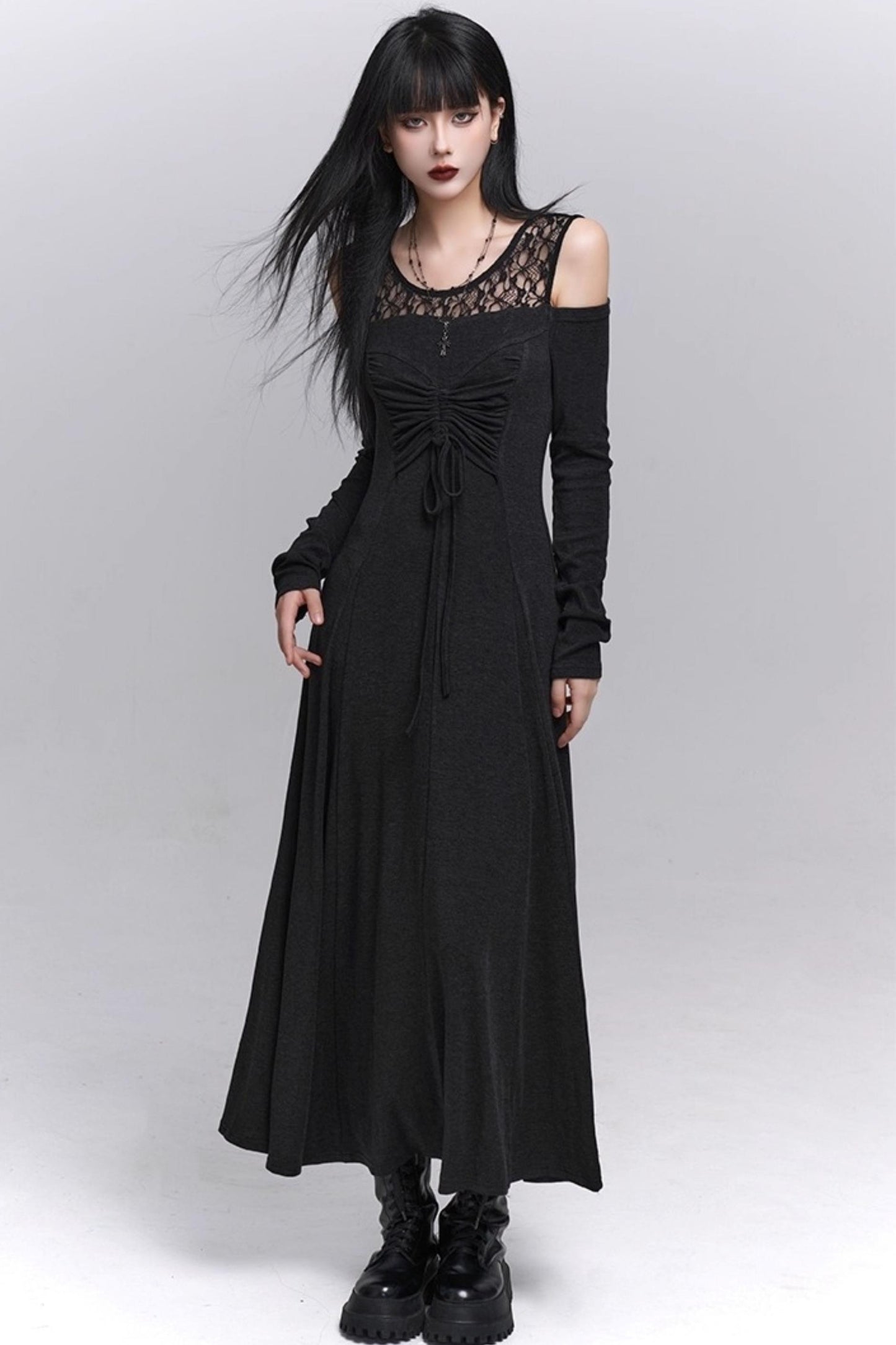 Black Long Sleeve Maxi Dress