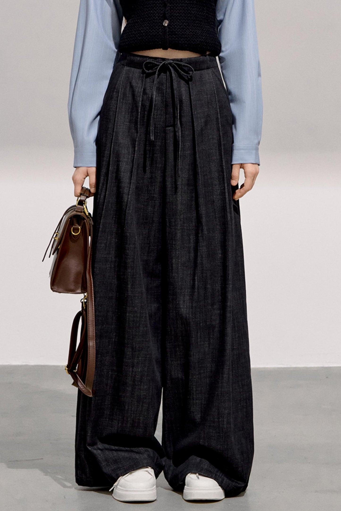 Cool Commuter Denim Wide-Leg Pants