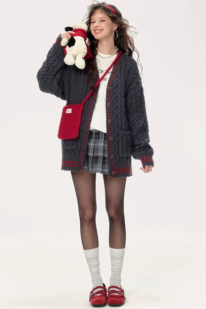 Japanese Knitted V-Neck Sweater