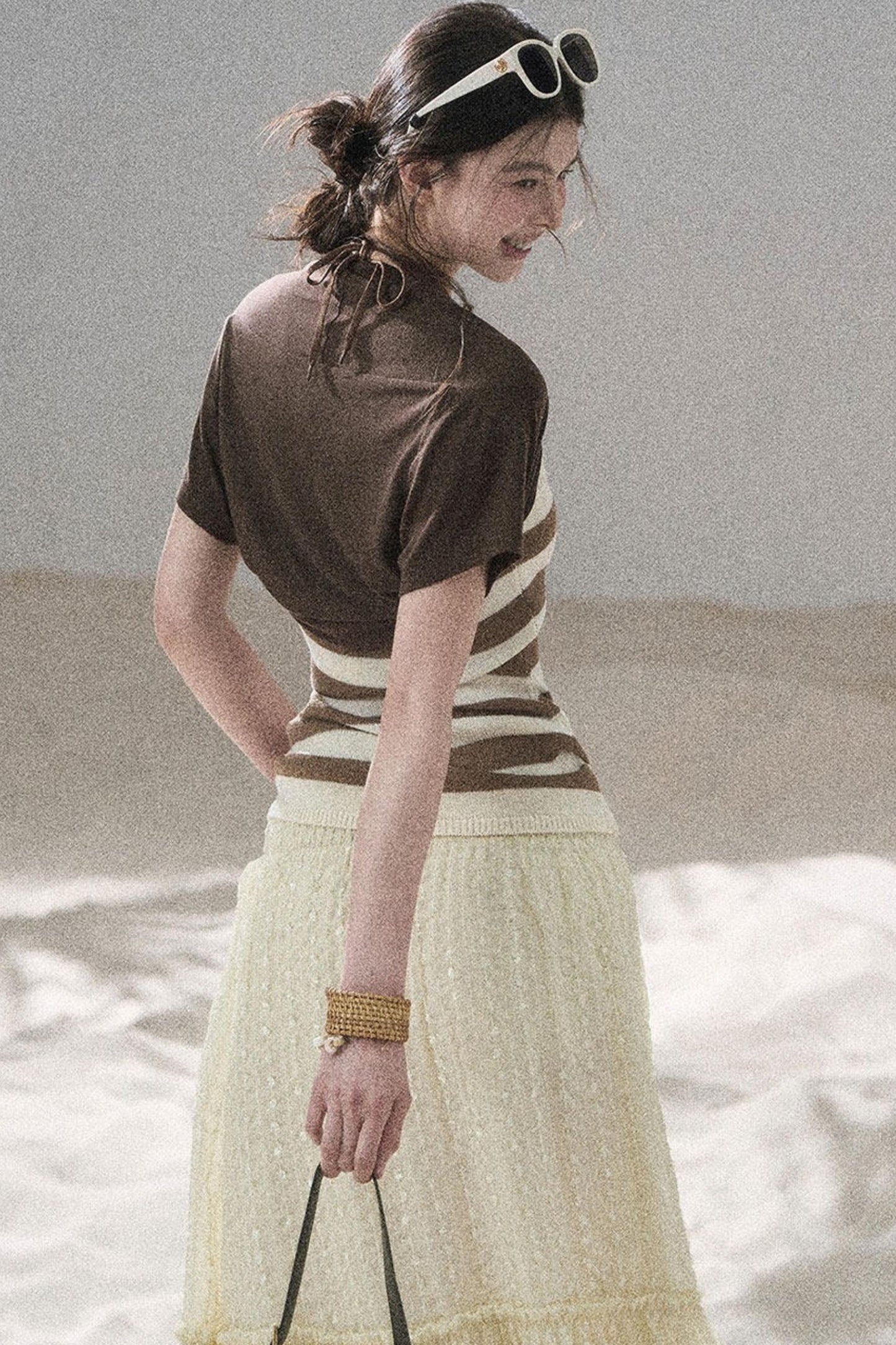 Flowing Twilight Striped Top Set