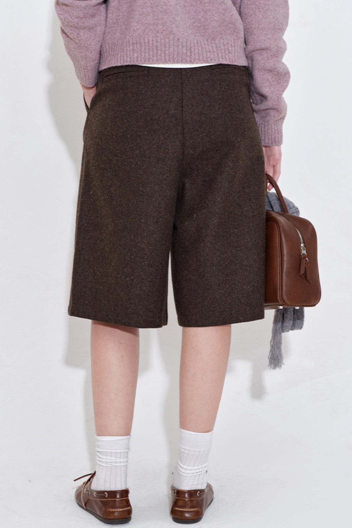 Woolen Cropped Suit Pants