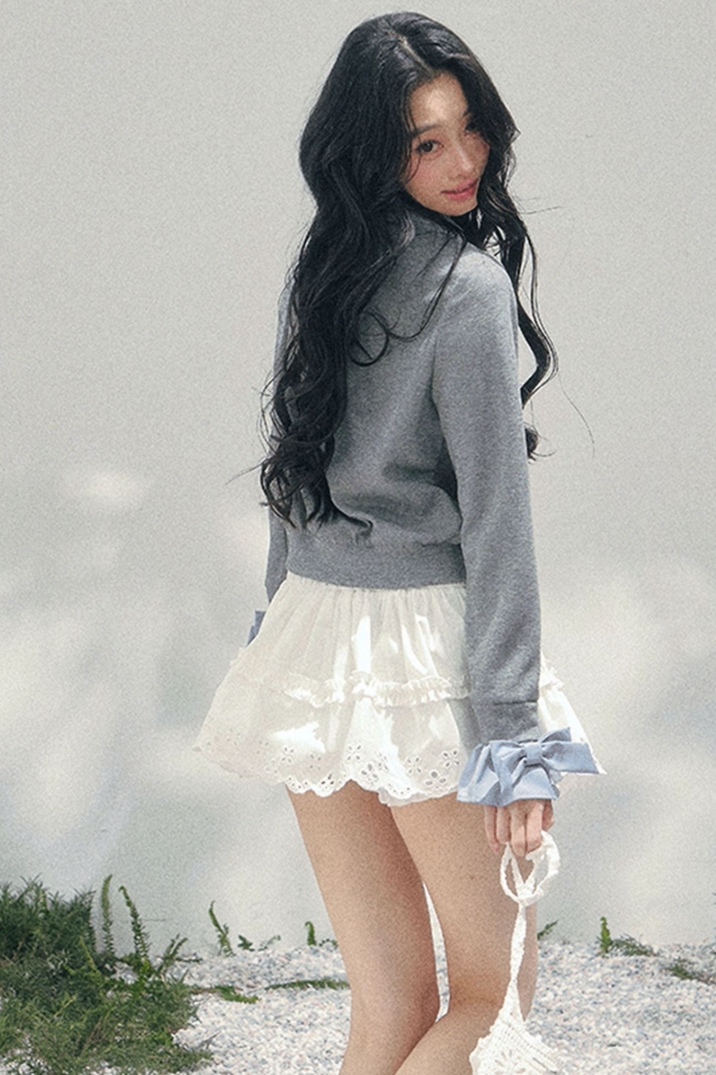 Spring White Half-Skirt