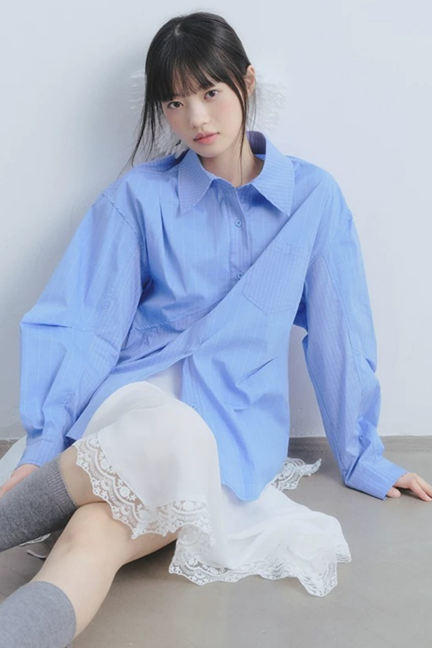 Top asimmetrico Sognatore Blu