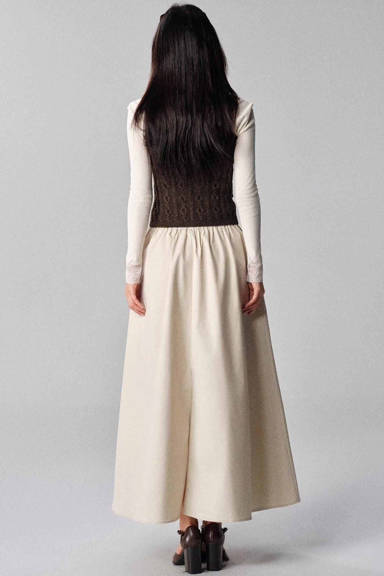 Mountains White A-Line Skirt