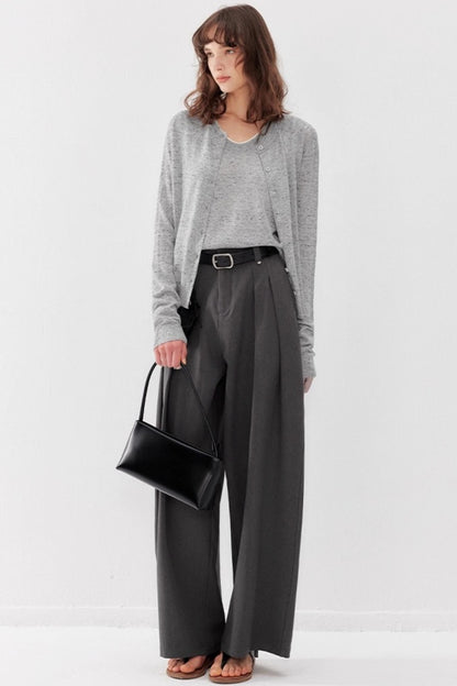 Wool Knit Cardigan Set-Up