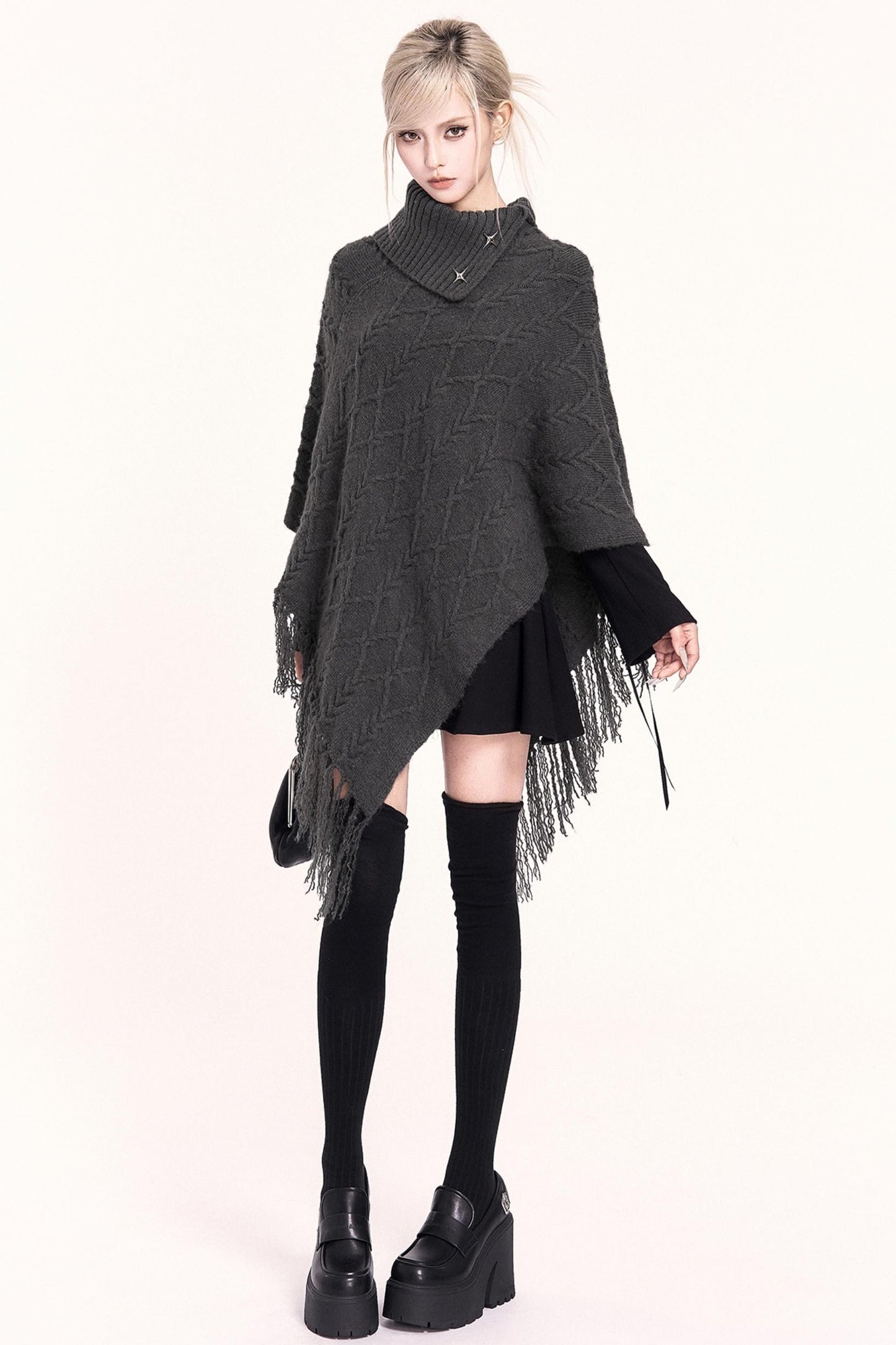 Vintage High Neck Cape Sweater