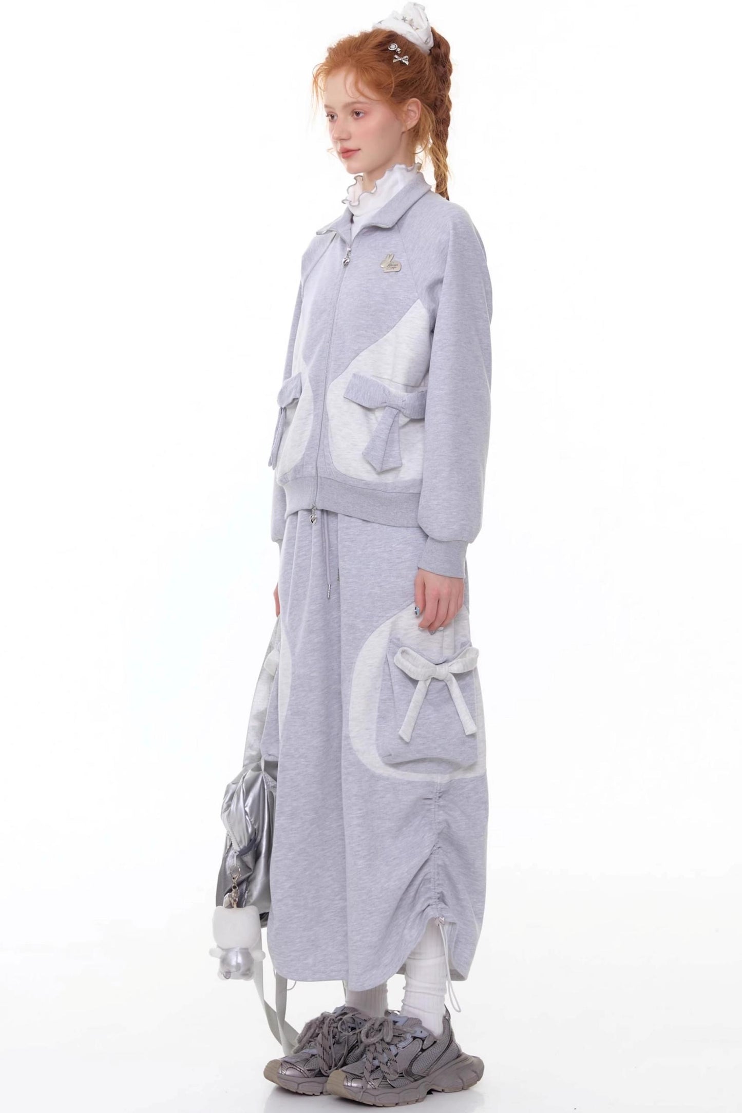 American Retro Bow Gray Sports Jacket