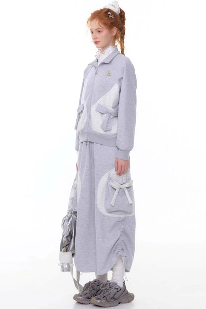 American Retro Bow Gray Sports Jacket