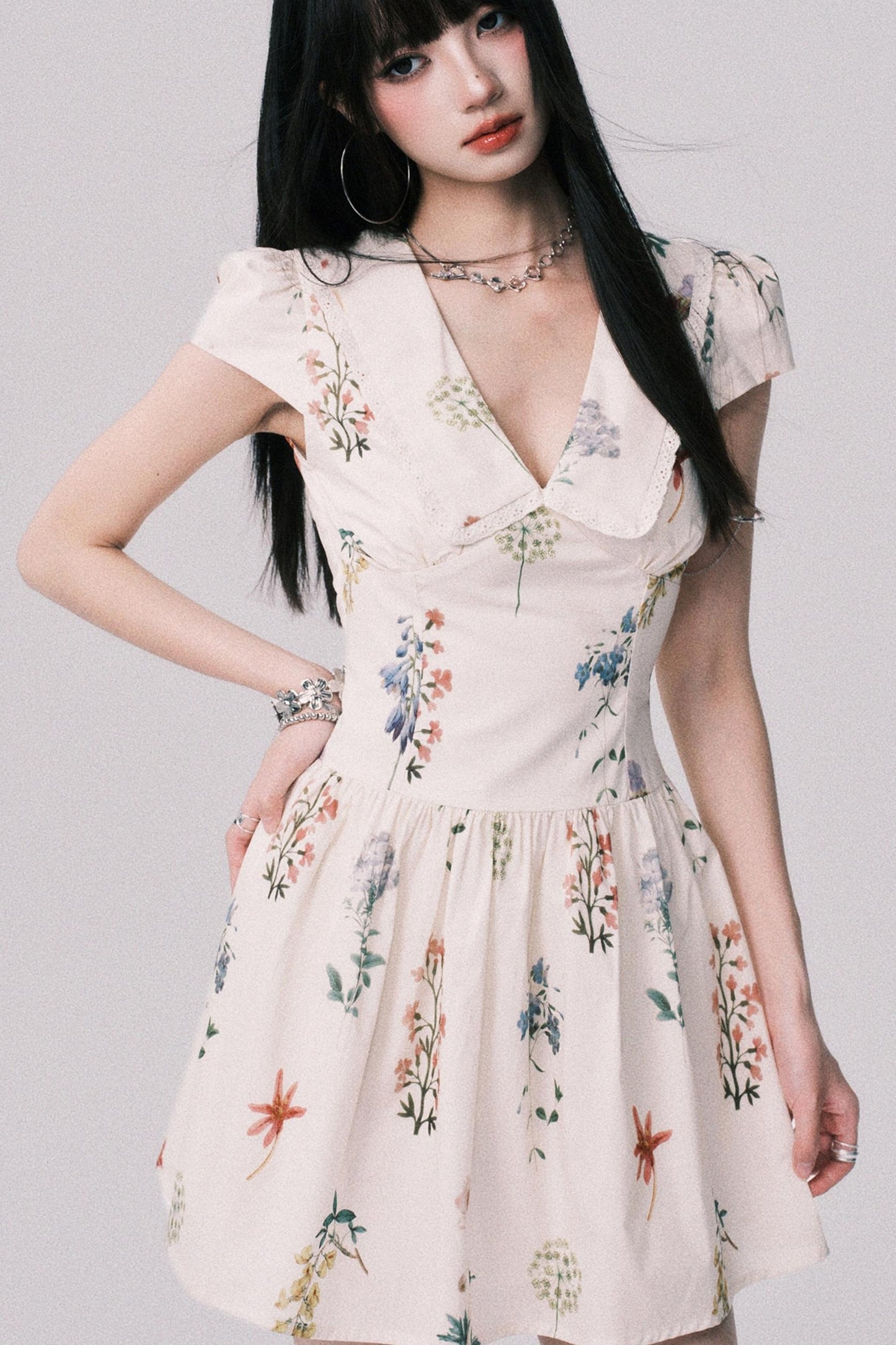 Floral Doll Neck Dress