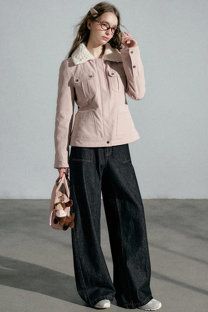 High-Waisted Slimming Denim Trousers