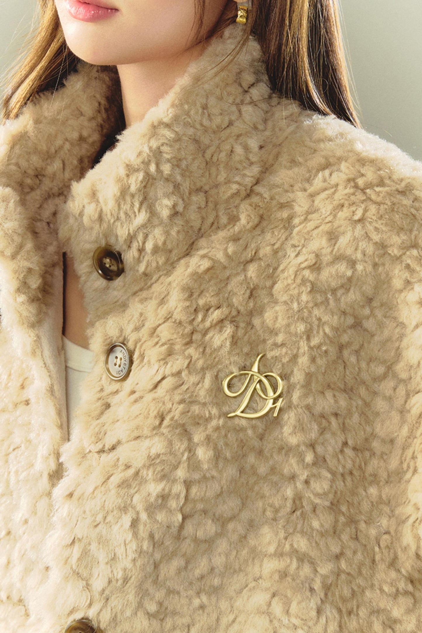 Collared Shearling Lambswool Jacket