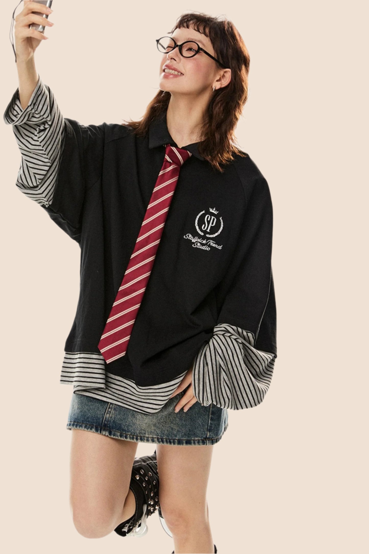 Vintage Fake Two-Piece Polo Top