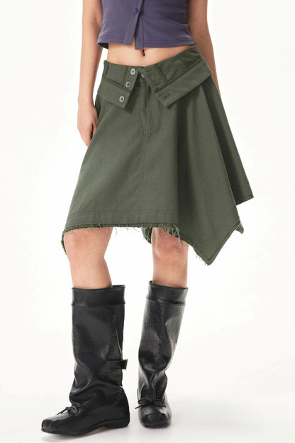 Wide Lapel A-Line Skirt