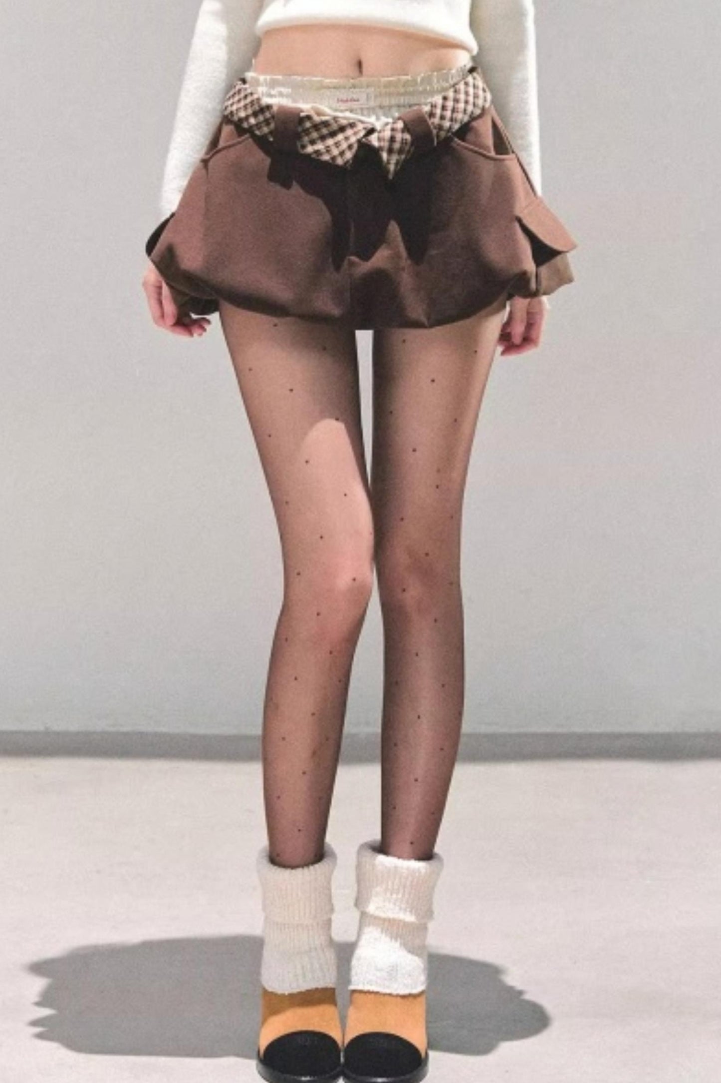 Plaid Floral A-Line Skirt