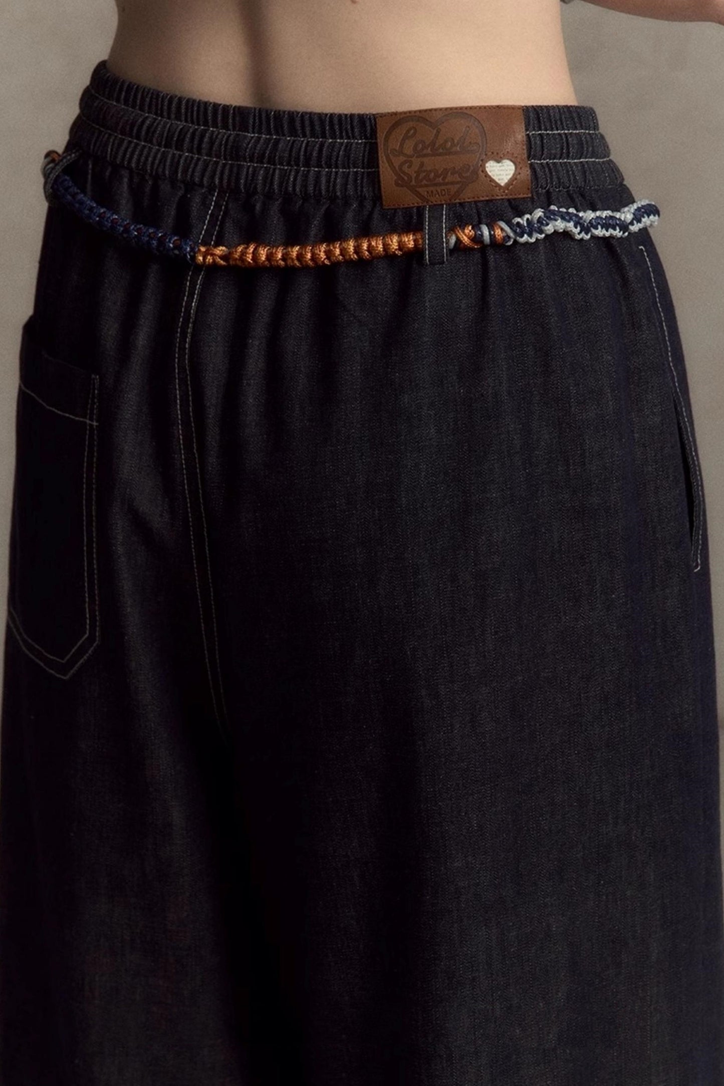 Elastic Wide Leg Jeans