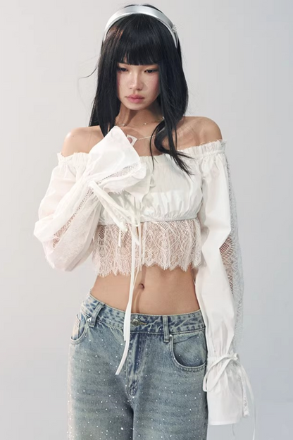 Blusa in Pizzo Off-Shoulder