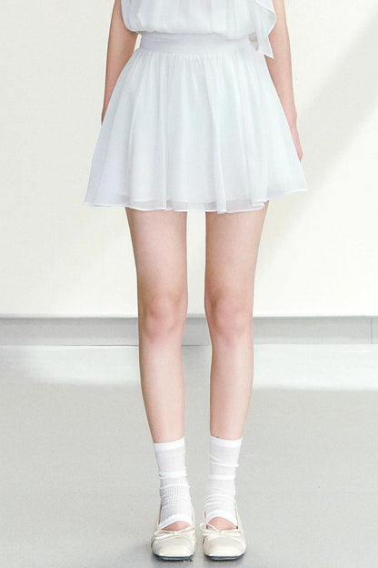 Chiffon Sleeveless Top and Skirt Set-Up