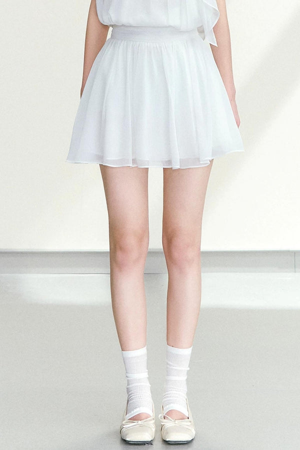Chiffon Sleeveless Top and Skirt Set-Up