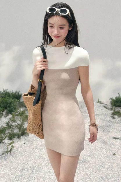 Elegant White Knit Dress