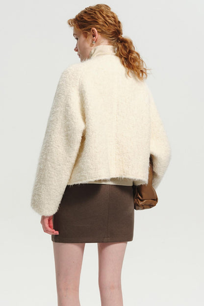 French Style Wool Tweed Crop Jacket