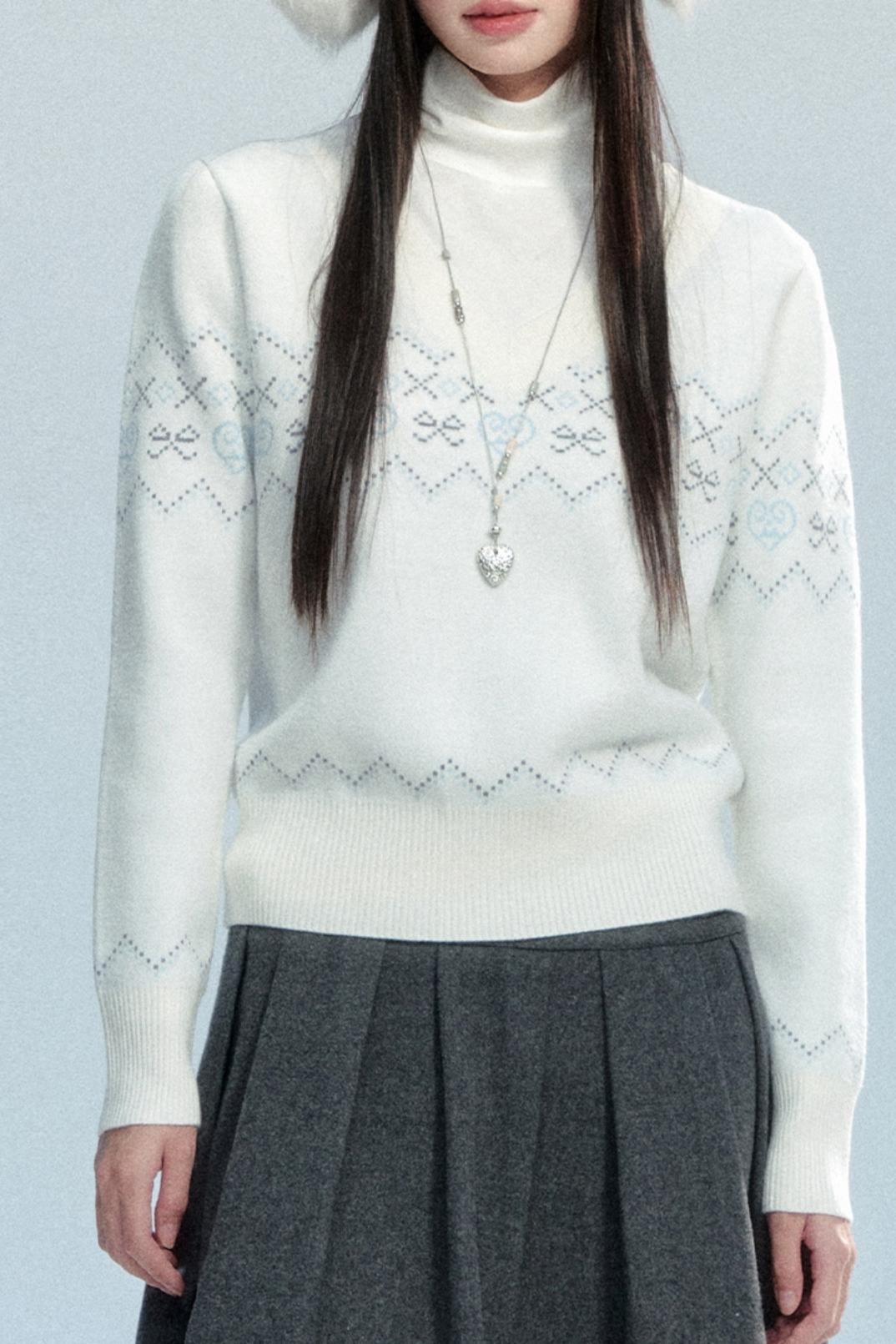 Fragile V-Neck Snow Top