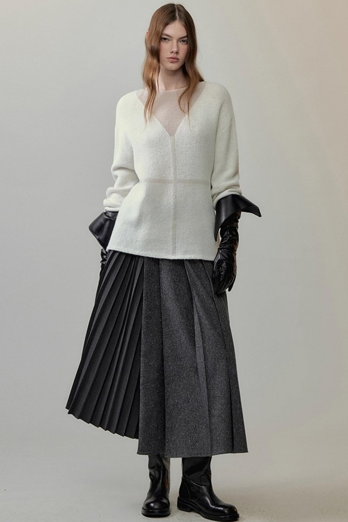 Translucent Weaving Knit Top