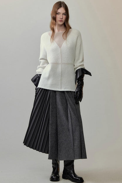 Translucent Weaving Knit Top