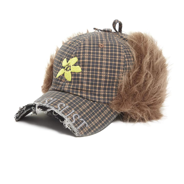 Retro Plaid Plush Ski Cap