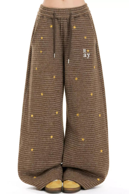 Retro Star Stripe Fleece Pants