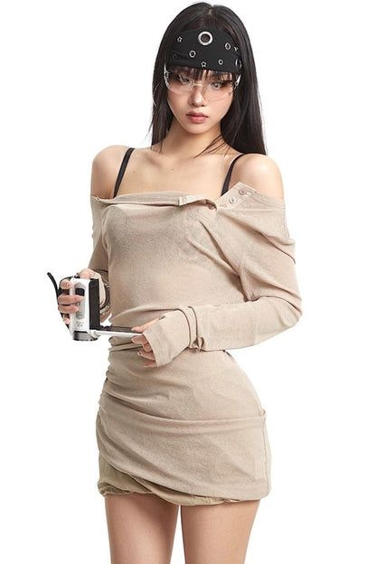 Slanted Shoulder Dress