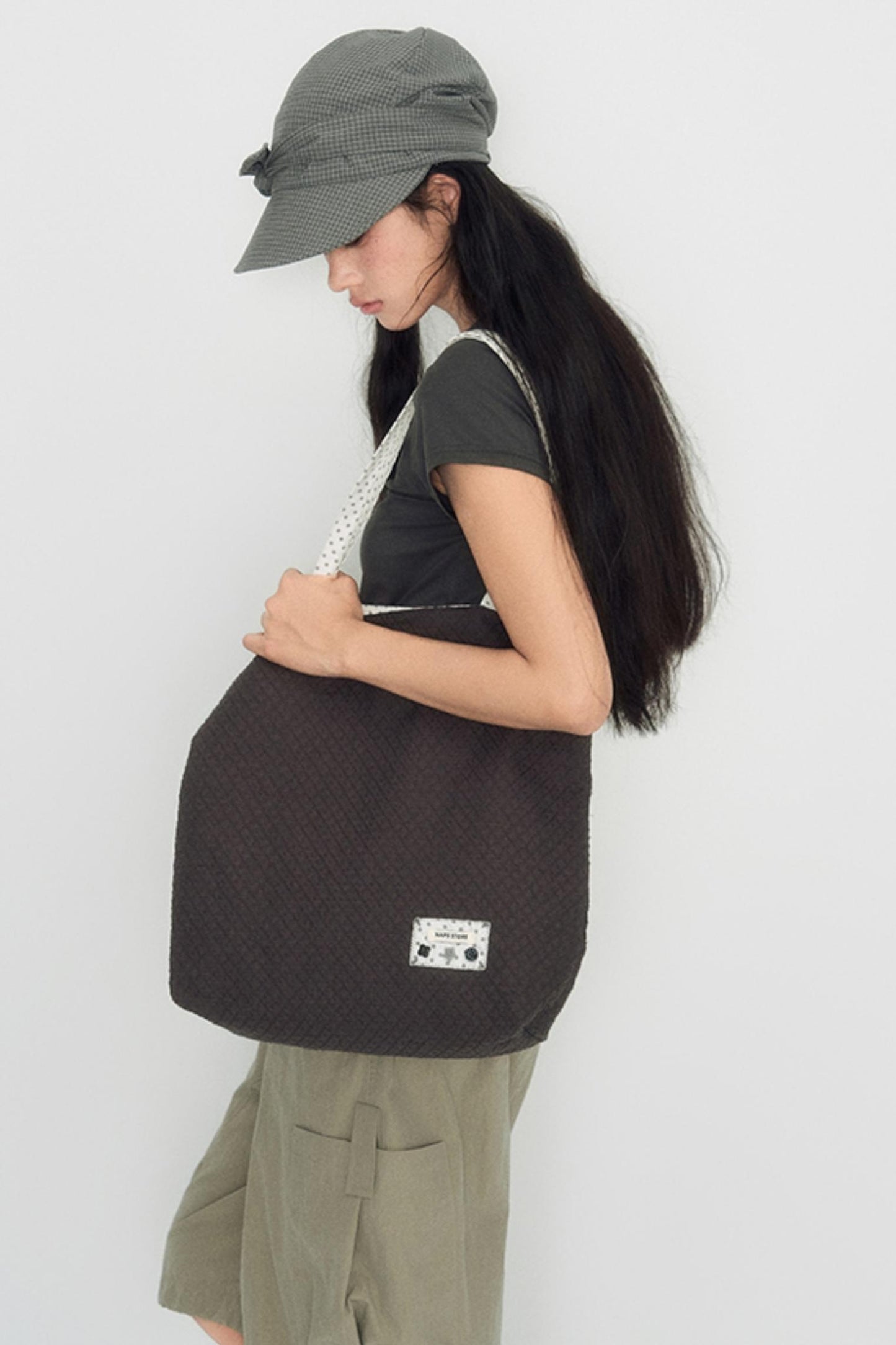 Vintage Polka Dot Canvas Shoulder Bag