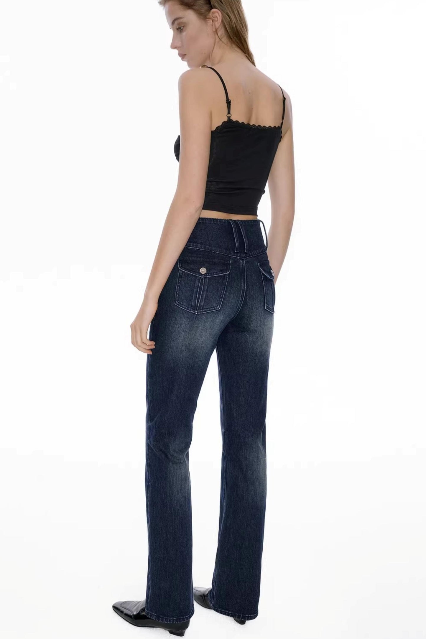 Deep Sea Blue Vintage Denim Pants