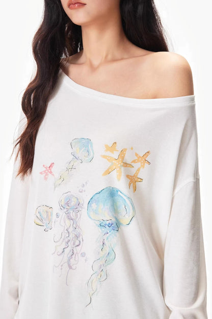 Watercolor Hand-Painted Blouse