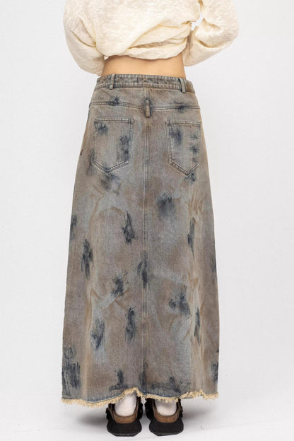Autumn Spice Girl Denim Skirt
