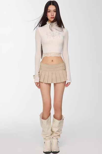 Rhinestone High-Neck Top