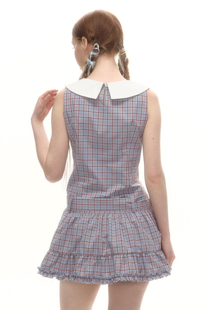 Elegant Plaid Lace Dress