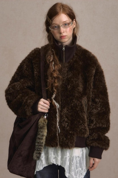 Thickened Lambswool Suede Jacket