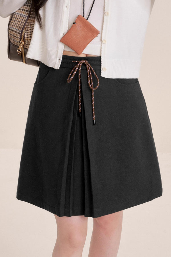 Tweed Lace-Up Skirt