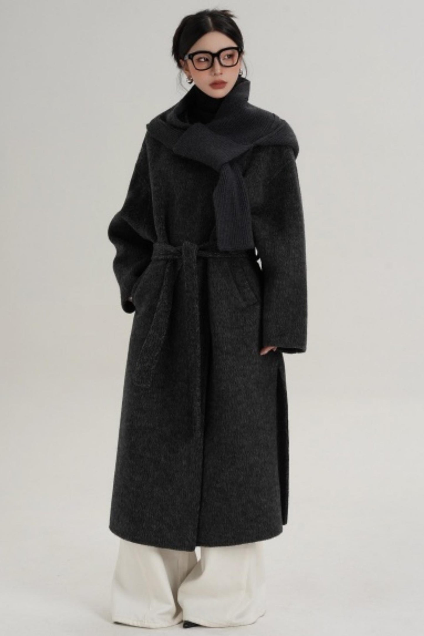 Hooded Double-Sided Wool Coat
