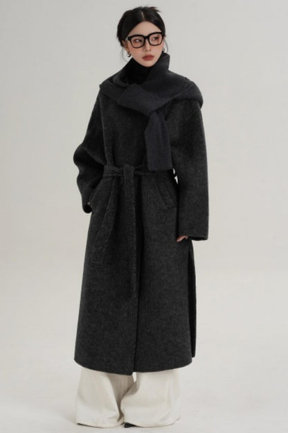 Hooded Double-Sided Wool Coat