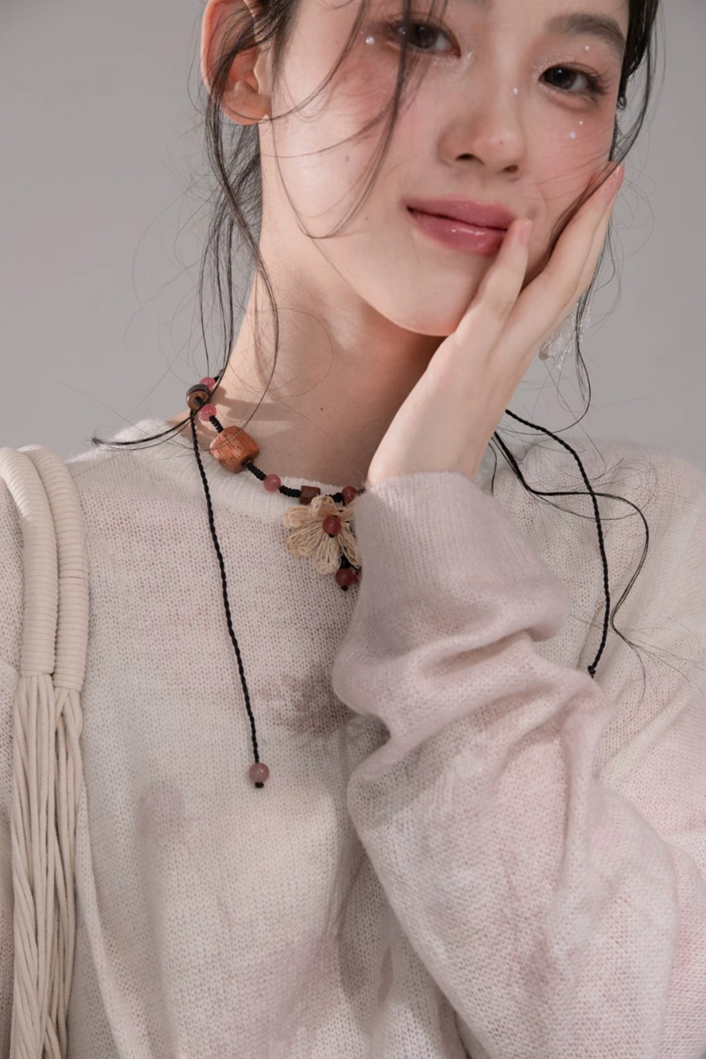 Blusa de Punto Degradado Caqui Rosa