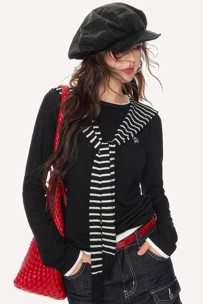 Preppy Knit Slim Sweater