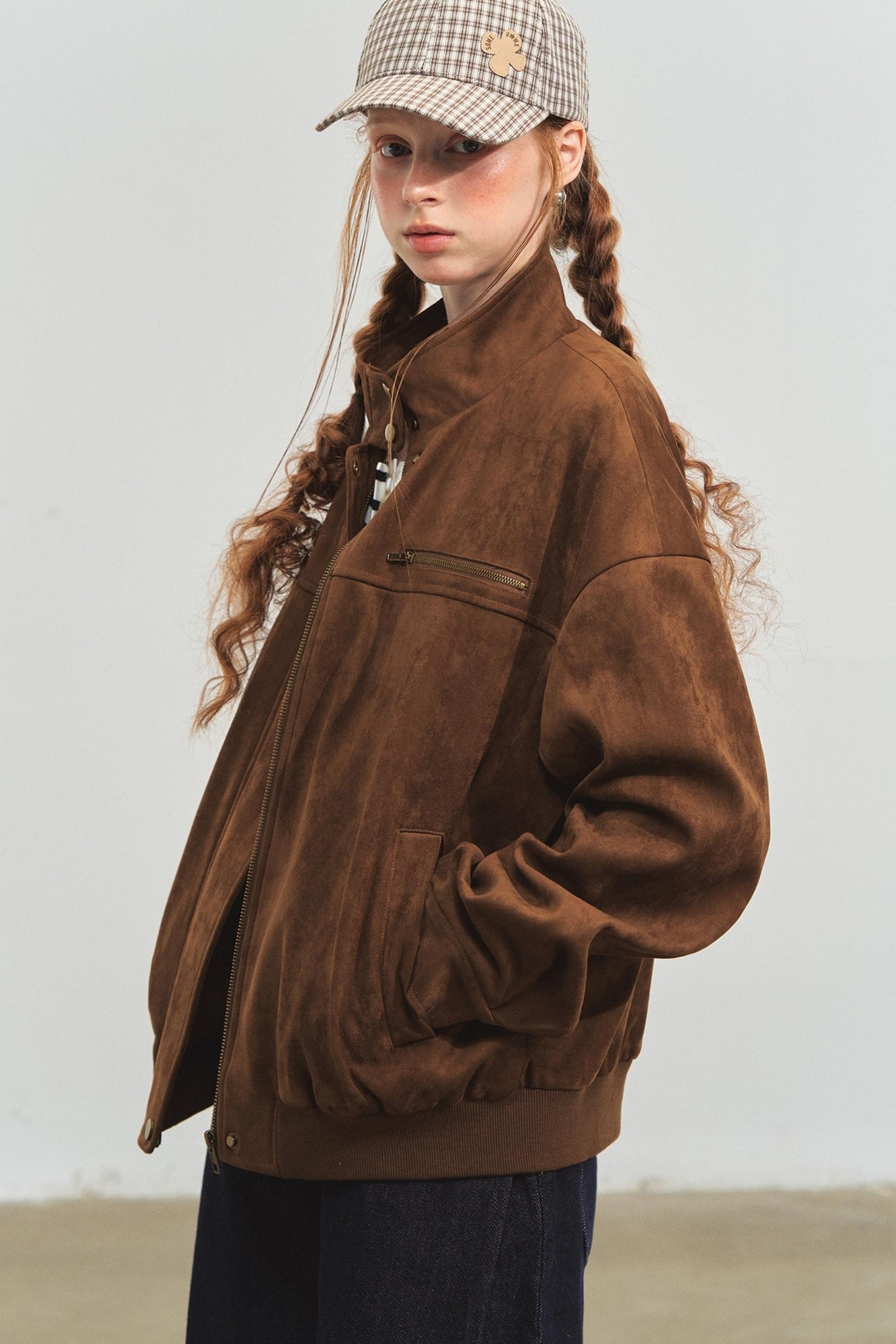 Vintage Suede Baseball Jacket