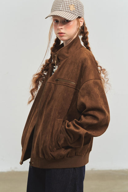 Vintage Suede Baseball Jacket