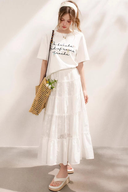 Pure White Lace Halter Skirt