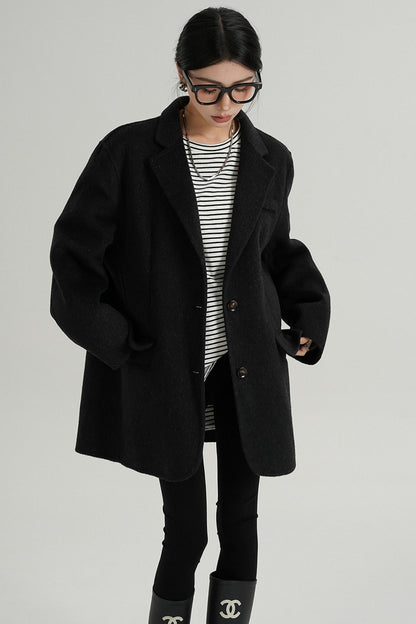 High-End Wool Tweed Suit Jacket