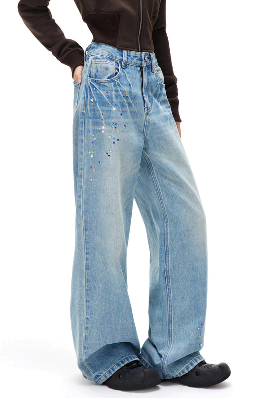 Flash Meteor Rhinestone Jeans