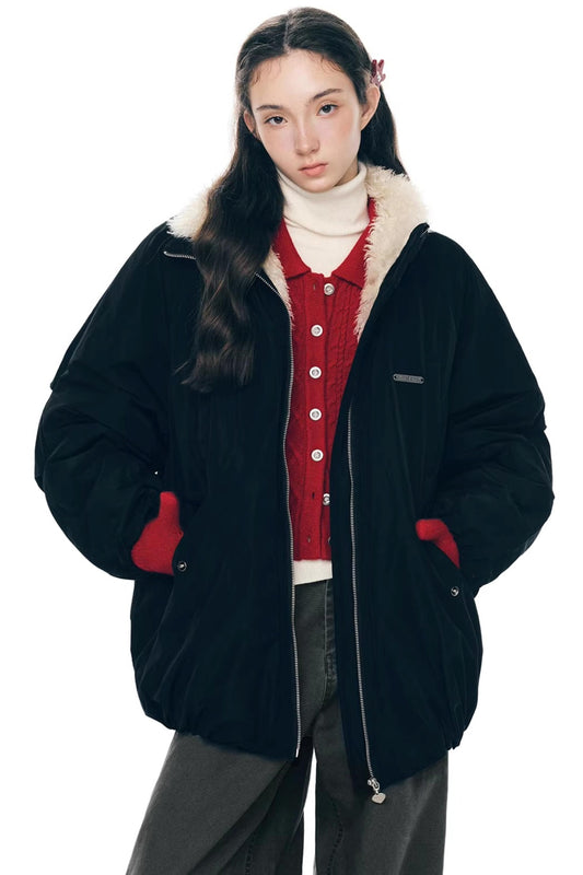 Cocoa Mousse Fur-Lined Jacket