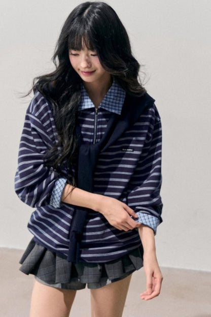 American Striped Polo Top