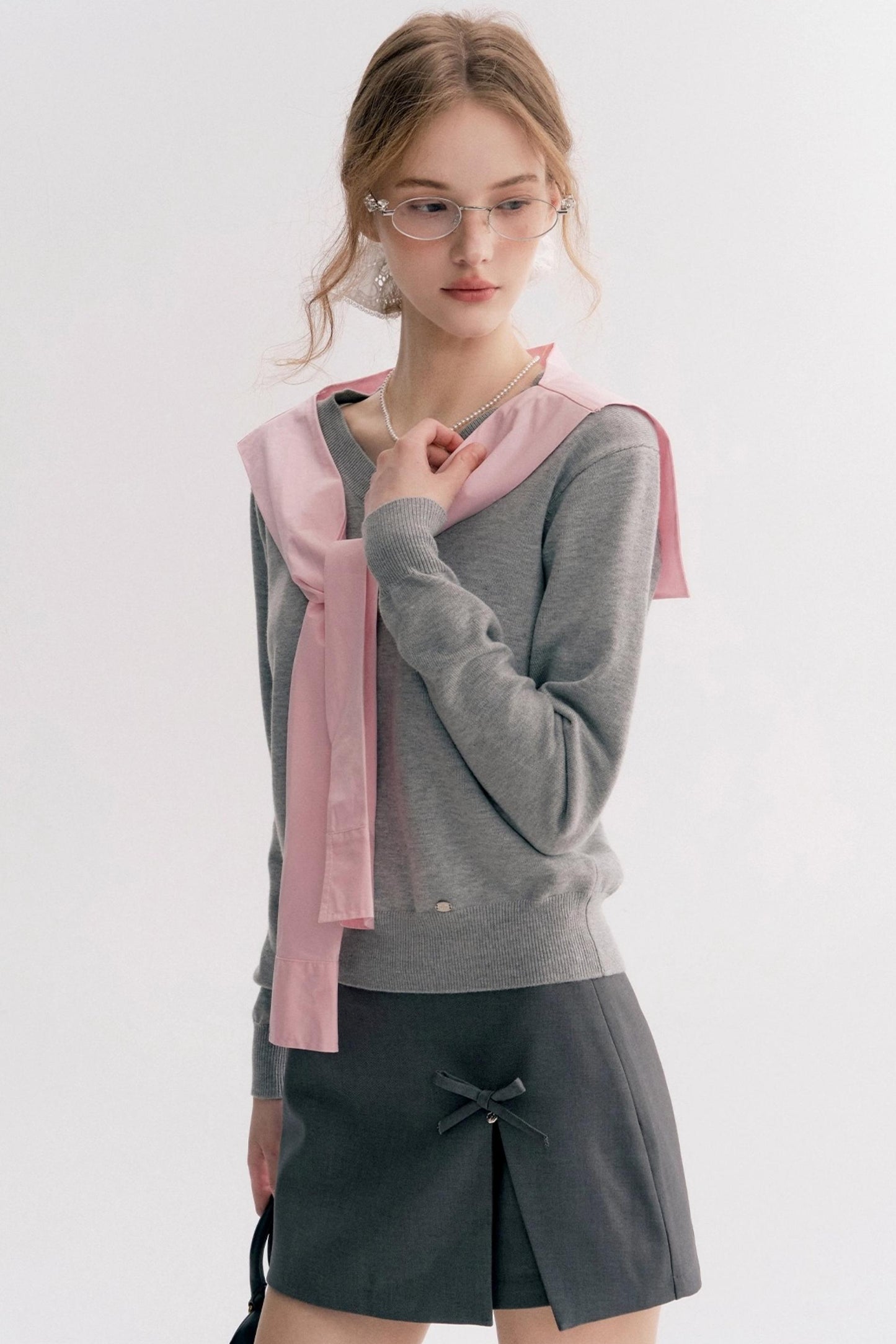 V-Neck Loose Two-Piece Set